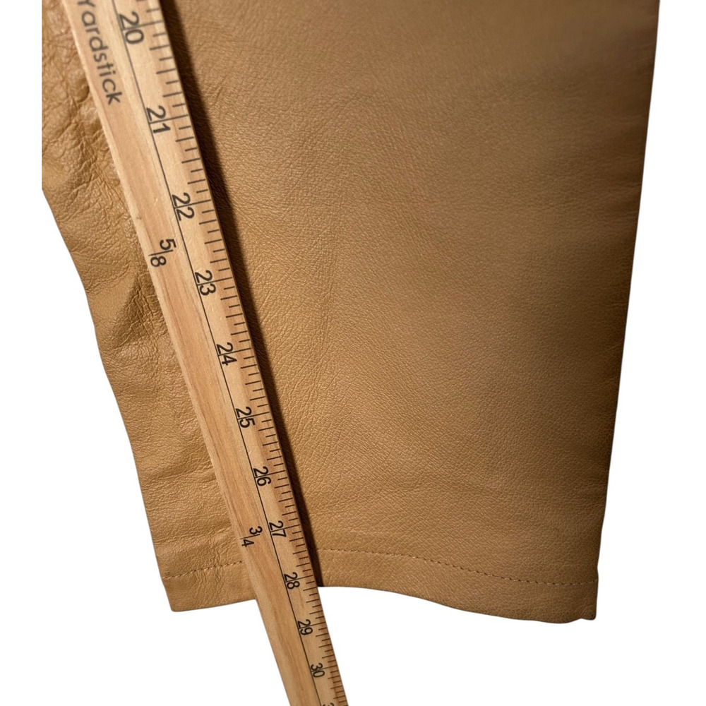 Styleworks Pants Womens 10 Tan Leather Lined Vintage 80s 90s Straight Pockets - Picture 8 of 9